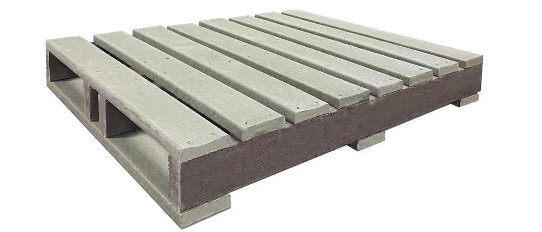 Tarima de eco-madera, pallet de material compuesto